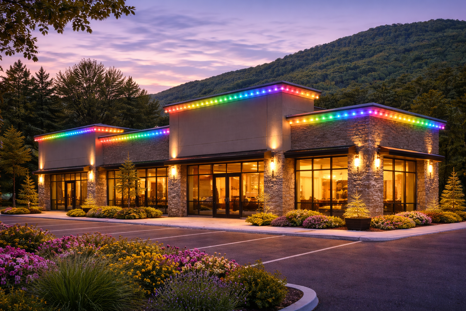 Wards Road Shopping District Holiday Lighting lighting project in Lynchburg, VA